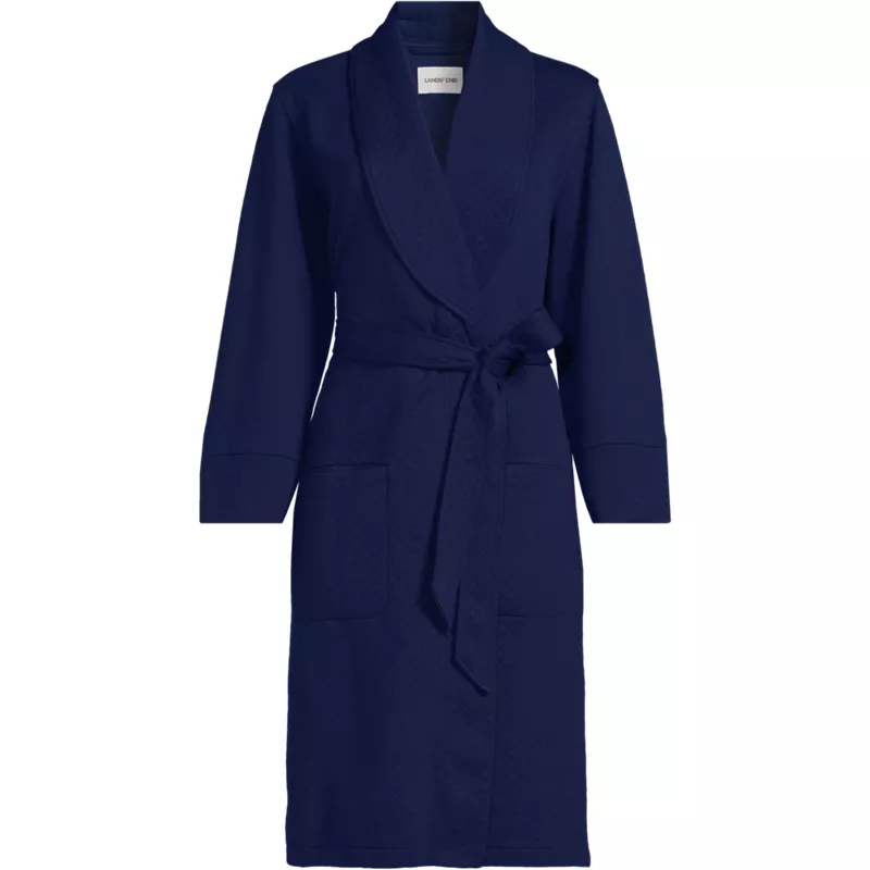 Women's Plus Size Quilted Knee Length Robe, Front