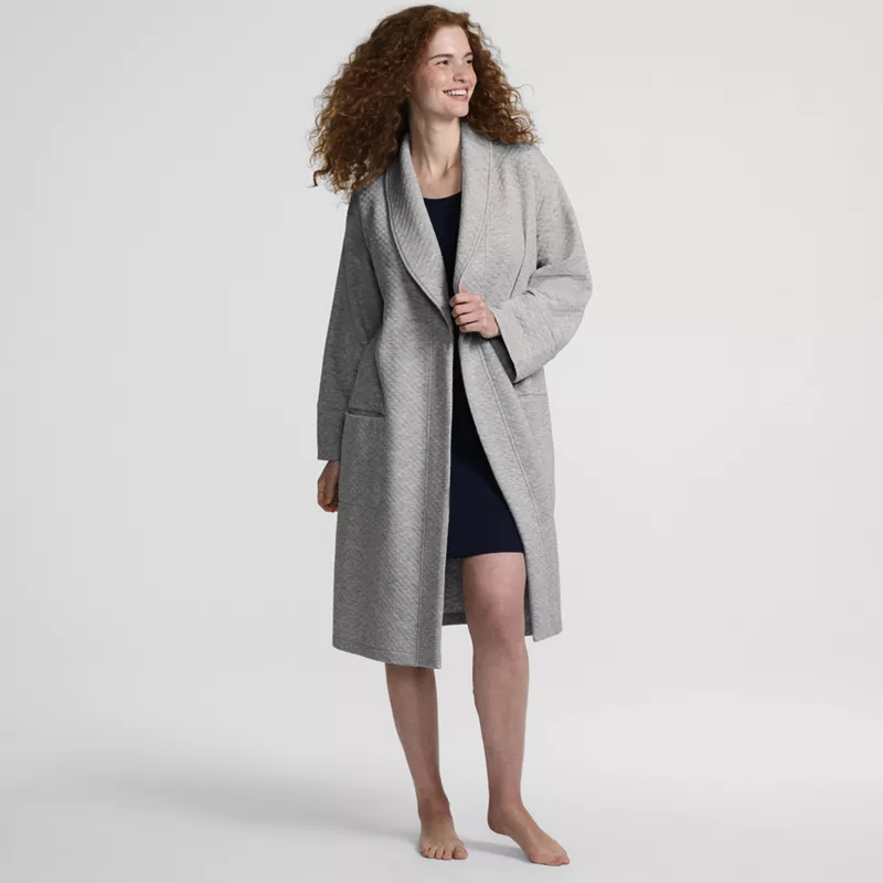 Women's Quilted Knee Length Robe, alternative image