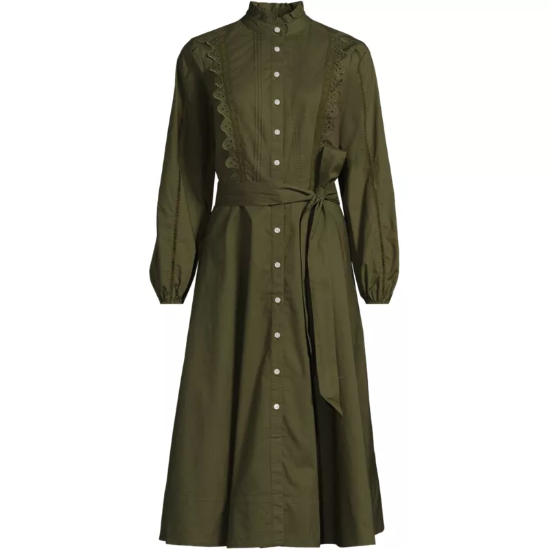 Women's Plus Size Perfect Button Front Shirt Dress, Front