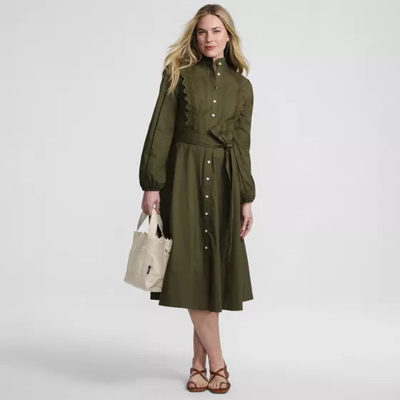 Women's Perfect Button Front Shirt Dress - primary