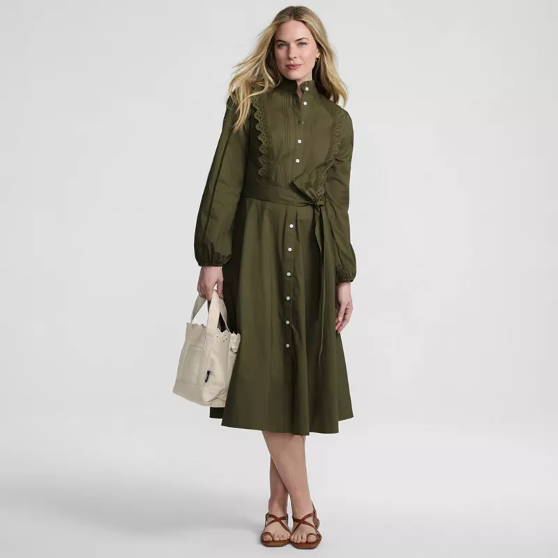 Women's Perfect Button Front Shirt Dress, alternative image