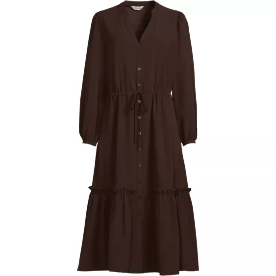 Women's Bracelet Button Front Midi Dress - primary