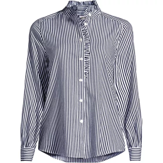 Women's Poplin Ruffle Collar Shirt - primary