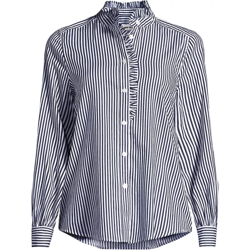 Women's Poplin Ruffle Collar Shirt, Front