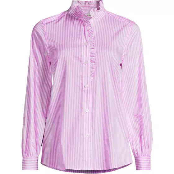 Women's Poplin Ruffle Collar Shirt - primary