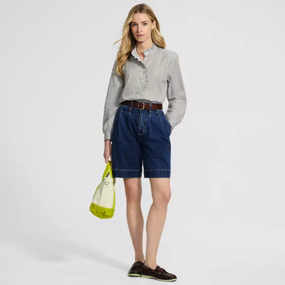 Women's Poplin Ruffle Collar Shirt - primary