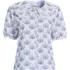 Women's Poplin Puff Sleeve Ruffle Collar Shirt, Front