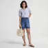 Women's Poplin Puff Sleeve Ruffle Collar Shirt, alternative image