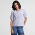 Women's Poplin Puff Sleeve Ruffle Collar Shirt, Front