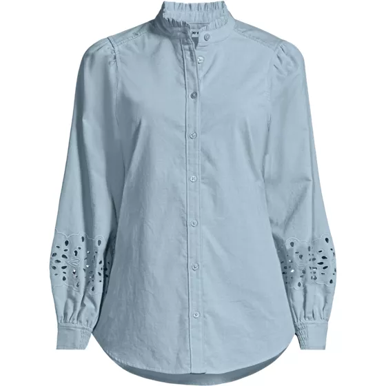 Women's Plus Size Eyelet Sleeve Pinwale Corduroy Shirt - primary