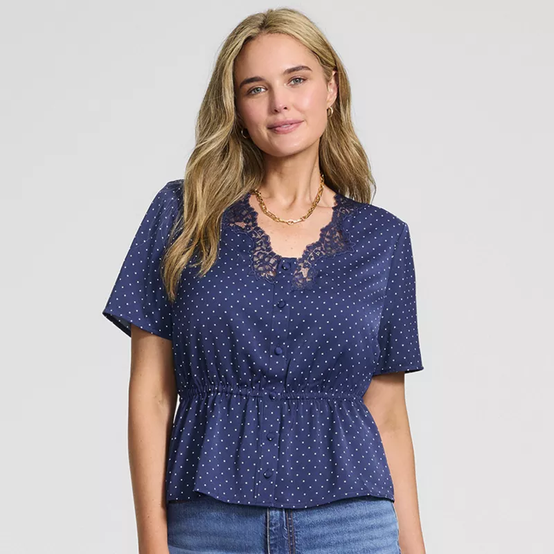 Women's Silky Lace Blouse, alternative image