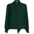Women's Creaseless Button Front Blouse with Tie, Front