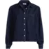 Women's Denim Cropped Button Front Shirt, Front