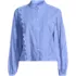 Women's Ruffle Neck Button Front Shirt, Front