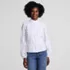 Women's Ruffle Neck Button Front Shirt, Front