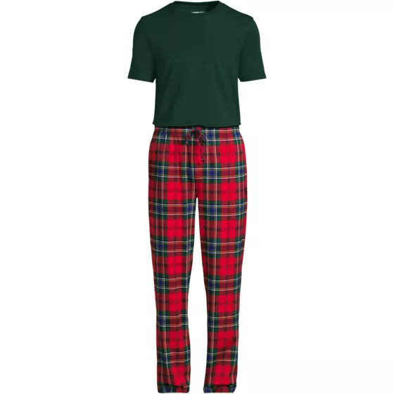 Men's Short Sleeve Knit Jersey Pajama Set - primary