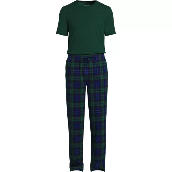 Men's Short Sleeve Knit Jersey Pajama Set - primary