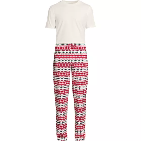 Men's Short Sleeve Knit Jersey Pajama Set - primary