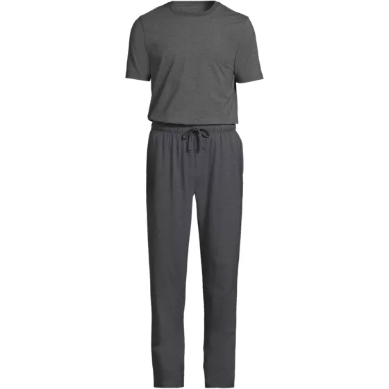 Men's Short Sleeve Knit Jersey Pajama Set - primary
