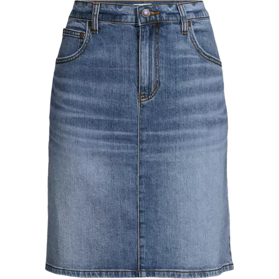 Women's Soft Denim Classic 5 Pocket Above the Knee Skirt - primary