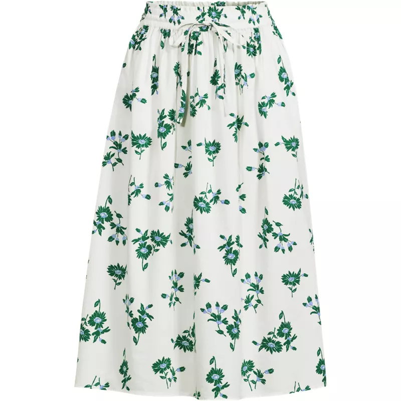 Women's Plus Size Poplin Pull On Midi Skirt, Front