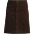 Women's Corduroy Mid Rise Button Through Above the Knee Skirt, Front