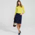 Women's Corduroy Mid Rise Button Through Above the Knee Skirt, alternative image