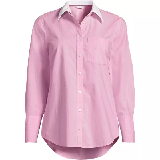 Women's Poplin Removable Collar Shirt - primary
