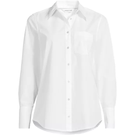 Women's Plus Size Poplin Removable Collar Shirt - primary