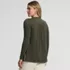 Womens Long Sleeve Lightweight Jersey Pintuck Button Tunic Blouse, Back