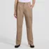 Women's Chino Mid Rise Pleated Relaxed Straight Leg Pants, Front