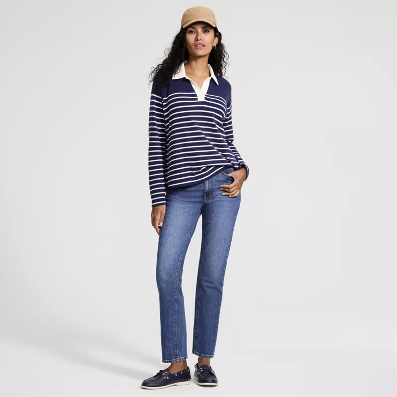 Women's Petite Soft Denim High Rise Straight Leg Ankle Jeans, alternative image