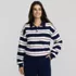 Women's Long Sleeve Serious Sweats Polo Collar Sweatshirt, Front