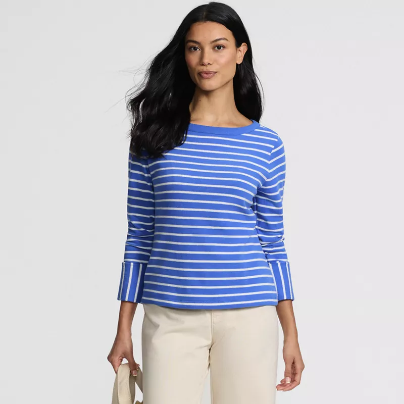 Women's 3/4 Mariner Cuff Sleeve Boatneck, alternative image