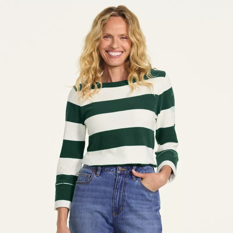 Women's 3/4 Mariner Cuff Sleeve Boatneck, alternative image