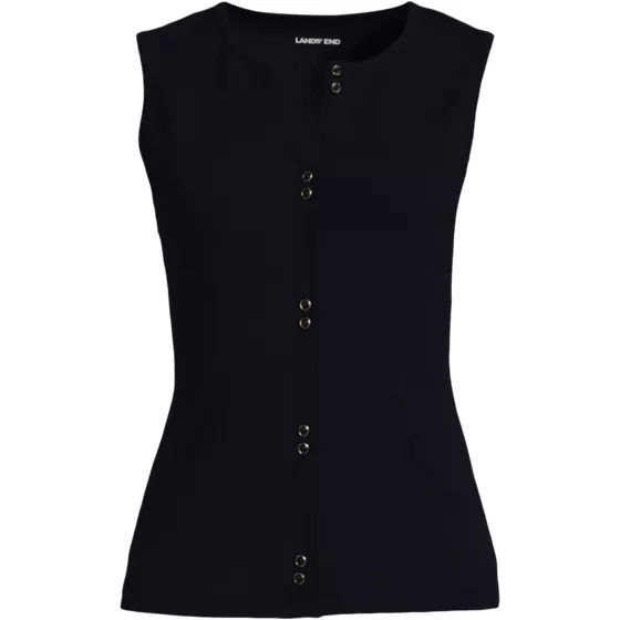 Women's Polished Rib Button Front Tank - primary