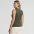 Women's Polished Rib Button Front Tank, Back