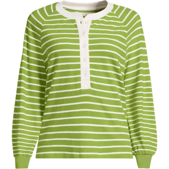 Women's Plus Size Long Sleeve Mariner Henley - primary