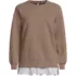 Women's Long Sleeve Serious Sweats Lace Hem Crew Neck Tunic Sweatshirt, Front