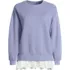 Women's Long Sleeve Serious Sweats Lace Hem Crew Neck Tunic Sweatshirt, Front