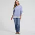 Women's Long Sleeve Serious Sweats Lace Hem Crew Neck Tunic Sweatshirt, alternative image