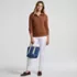 Women's Long Sleeve Waffle Button Up Henley, alternative image