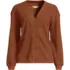 Women's Long Sleeve Waffle V-neck Cardigan, Front