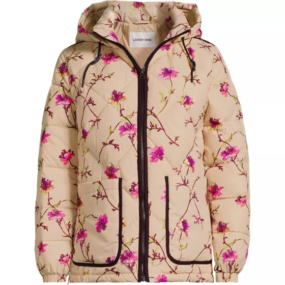 Women's Plus Size Print FeatherFree Insulated Diamond Quilted Jacket - primary