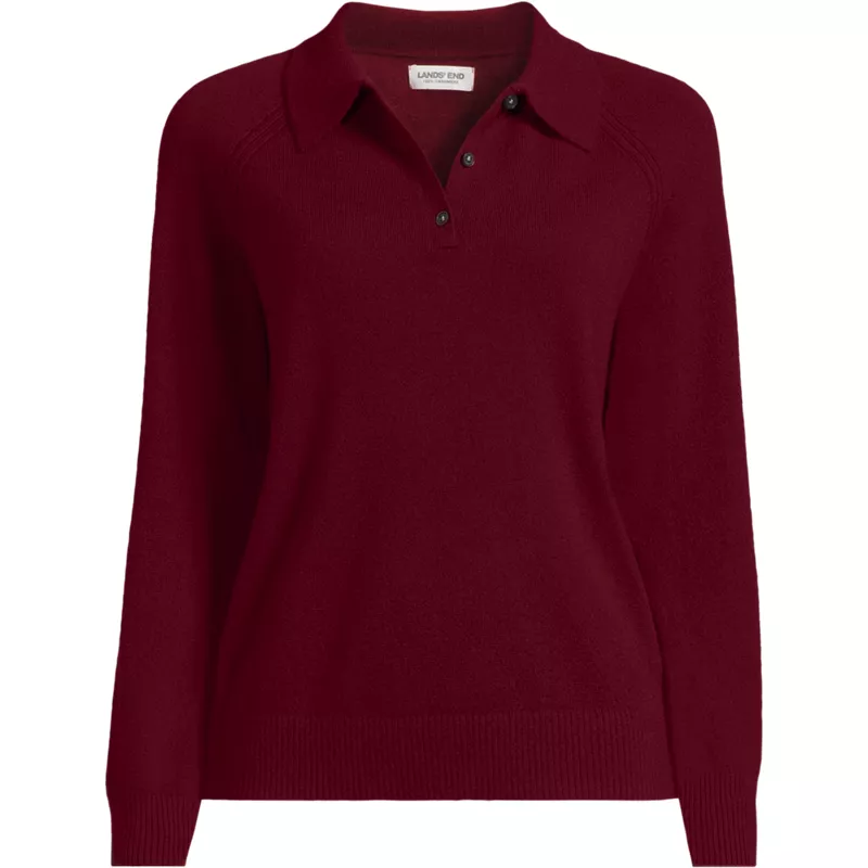 Women's Cashmere Polo Sweater, Front