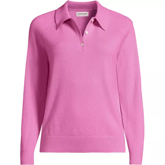Women's Plus Size Cashmere Polo Sweater - primary