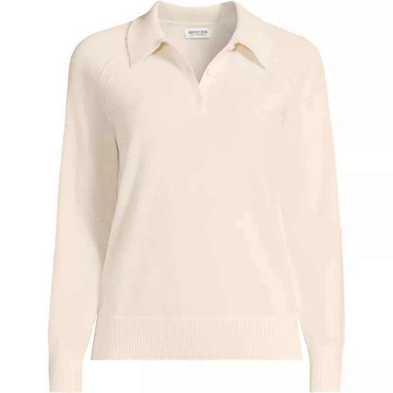 Women's Cashmere Polo Sweater, Front