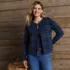 Women's Fine Gauge Cotton Jacquard Blazer Sweater, alternative image