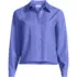 Women's Boxy Cropped No Iron Pintuck Ruffle Collar Shirt, Front