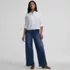 Women's Boxy Cropped No Iron Pintuck Ruffle Collar Shirt, alternative image